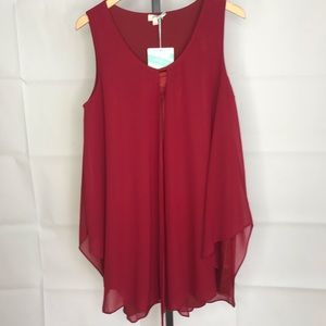 Umgee red dress with over lay. L